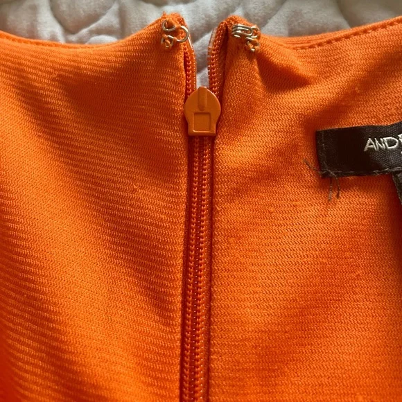 Andrea Jovine bright orange fitted shift dress sleeveless - Picture 5 of 14